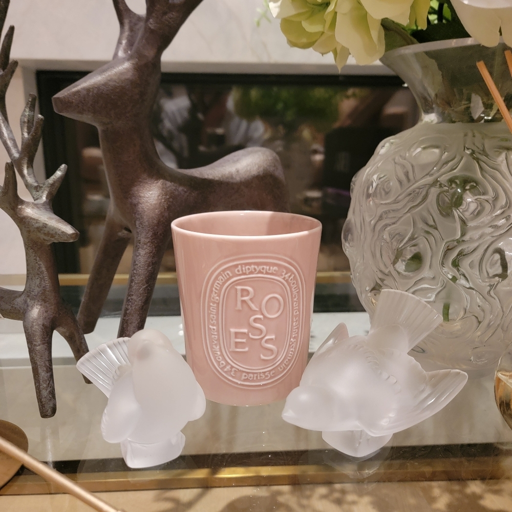 DIPTYQUE ROSE CANDLE CERAMIC CONTAINER